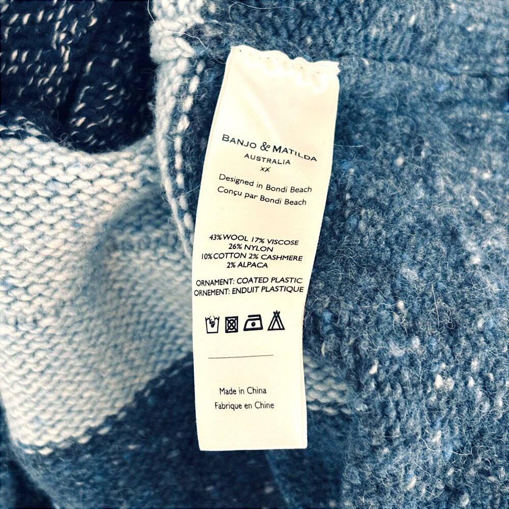 NWOT! Banjo & Matilda Embellished Blue Striped Sweater - Picture 8 of 9